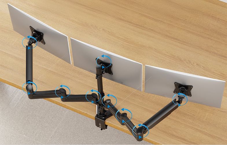 Triple monitor mount 17-32" Huanuo HNTS3B-UK, Huanuo HNTS3B-UK