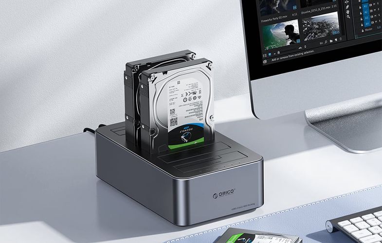 Orico docking station for 2.5" / 3.5" HDD / SSD, 5Gbps, USB-C to USB-C/A with cloning function (black), Orico 6656C3-C-EU-GY-BP-IP