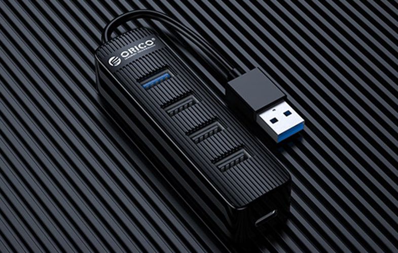 Orico USB to USB 3.0 + 3x USB 2.0 Hub Adapter (black), Orico TWU32-4A-BK-EP-IP