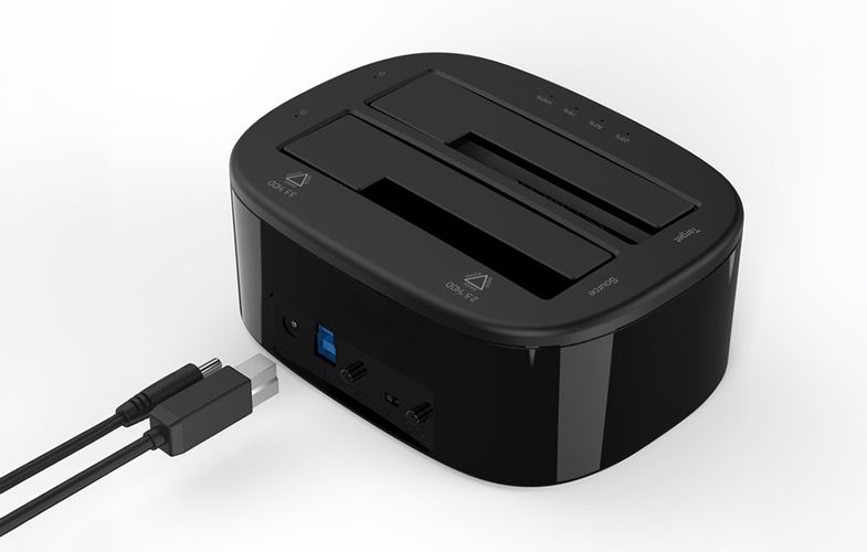 Orico docking station for 2.5" / 3.5" HDD / SSD, 5Gbps, USB-C to USB-C/A with cloning function (black), Orico 6228US3-C-EU-BK-BPIP