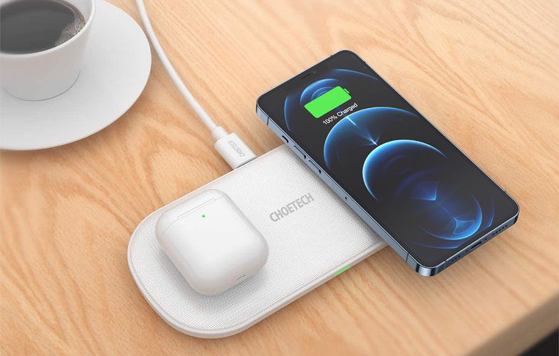 Choetech T535 dual fast wireless charger (white), Choetech T535-S