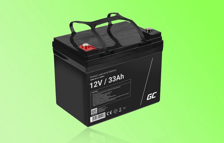 Maintenance-free AGM VRLA Green Cell AGM21 12V 33Ah Battery (for lawnmower, scooter, boat, wheelchair), Green Cell AGM21