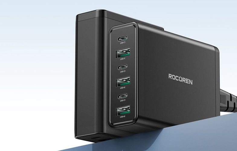 Rocoren power charger 3x USB-C, 3x USB-A, 60W (black), Rocoren RCCT3P3A-NLZA01