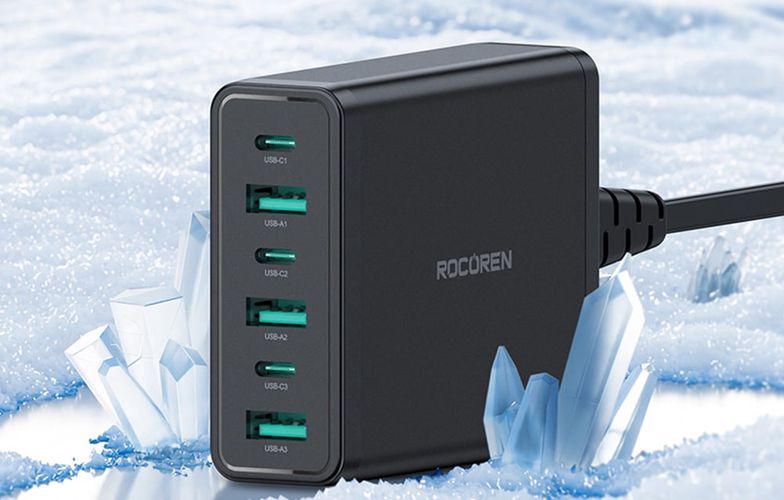 Rocoren power charger 3x USB-C, 3x USB-A, 60W (black), Rocoren RCCT3P3A-NLZA01