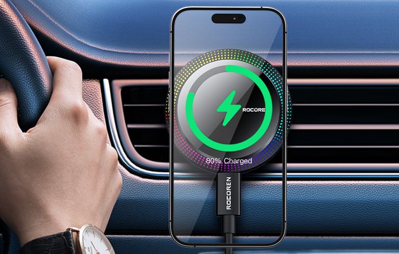 Rocoren RCZJ-XK01 wireless car charger, 15W (black), Rocoren RCZJ-XK01