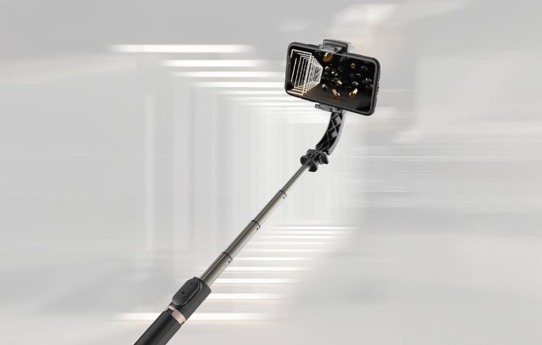 Gimbal/stand with light APEXEL Q08d (black), APEXEL Q08d
