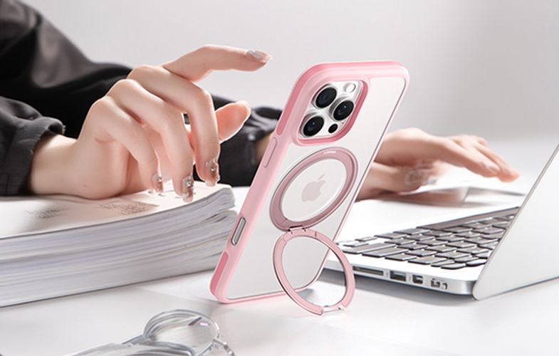 Torras Ostand R Fusion Case for iPhone 16 ProMax (Pink), Torras X00FX1884