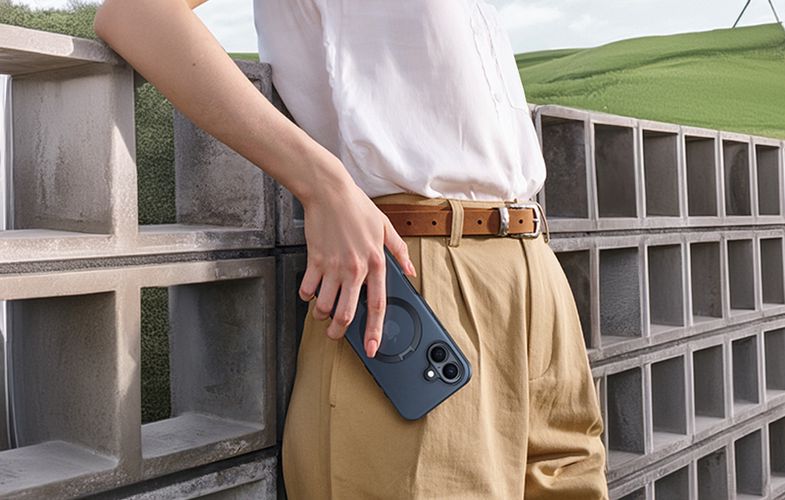 Torras Ostand Spin Case for iPhone 16 (Blue), Torras X00FX1980