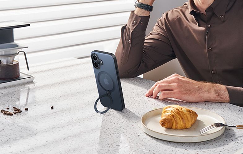 Torras Ostand Spin Case for iPhone 16 (Blue), Torras X00FX1980