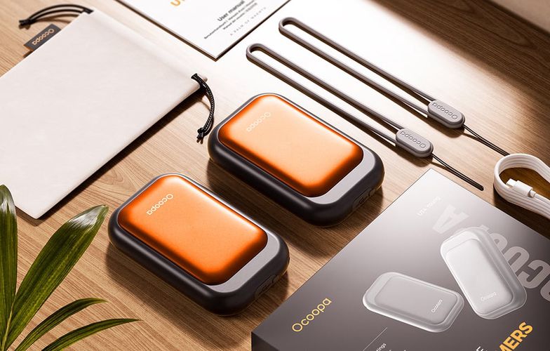 Ocoopa UT4 Young 2x2500 mAh hand warmer, USB-C, black and orange, Ocoopa UT3056