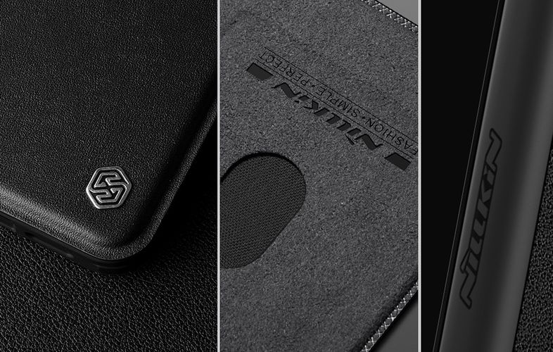 Etui Nillkin Qin Prop Leather iPhone 16 (brązowy), Nillkin 6902048281943