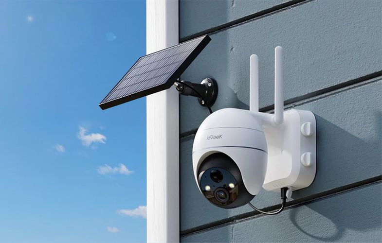 Wireless 5MP WiFi outdoor camera ieGeek ZS-GX4S white with solar panel, ieGeek ZS-GX4S White