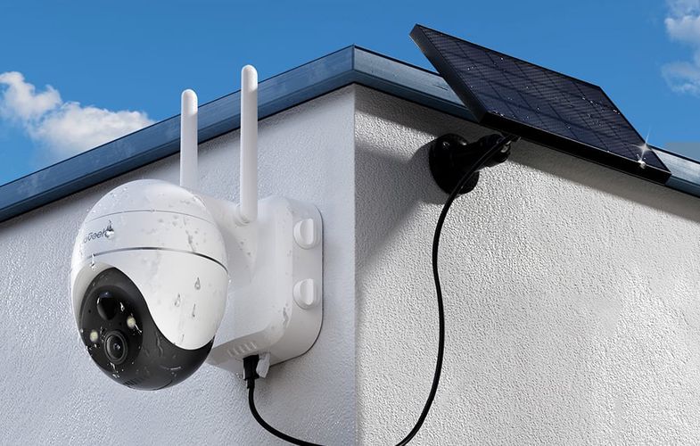 Wireless 5MP WiFi outdoor camera ieGeek ZS-GX4S white with solar panel, ieGeek ZS-GX4S White