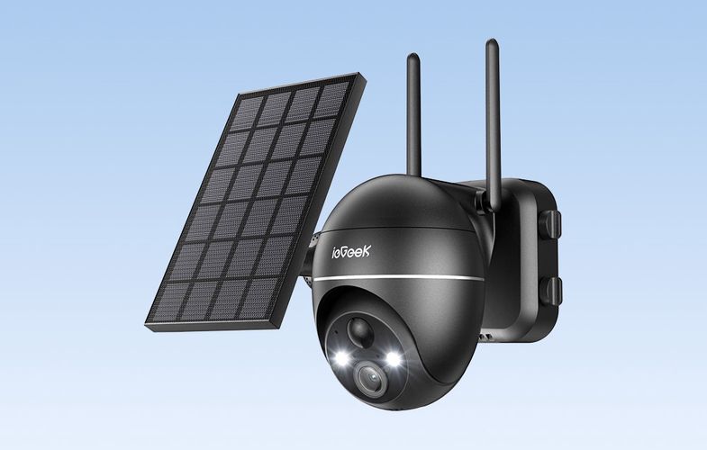 Wireless 5MP WiFi outdoor camera ieGeek ZS-GX4S black with solar panel, ieGeek ZS-GX4S Black