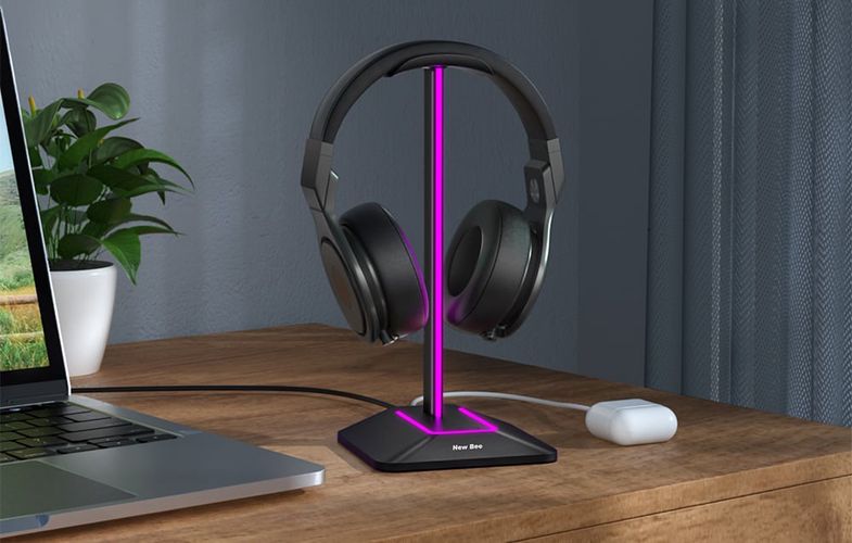 Headphone holder with USB New Bee NB-Z8 RGB, New Bee NB-Z8