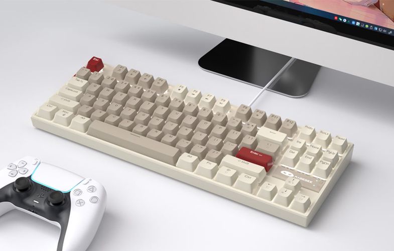 MageGee MK-STAR wired keyboard (retro white-gray), MageGee MK-STAR Wg Brown