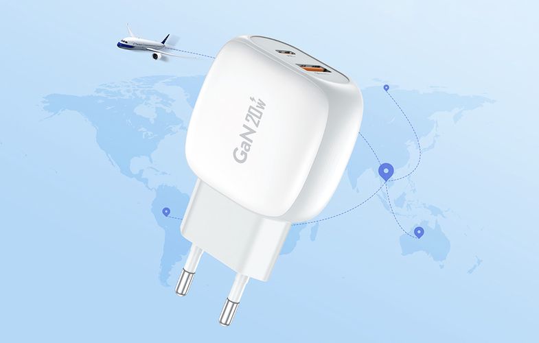 Foneng EU41 USB-C+USB-A 20W network charger + USB-C - Lightning cable (white), Foneng EU41 Type-C to Light