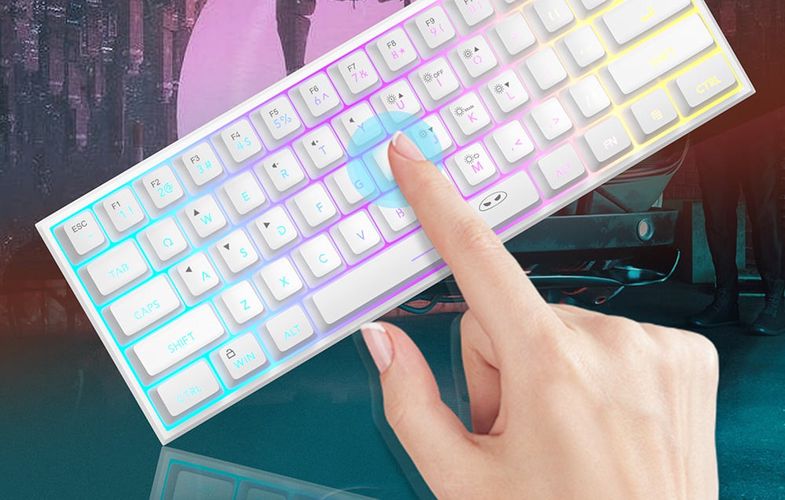 MageGee TS91 wired keyboard (white), MageGee TS91 White