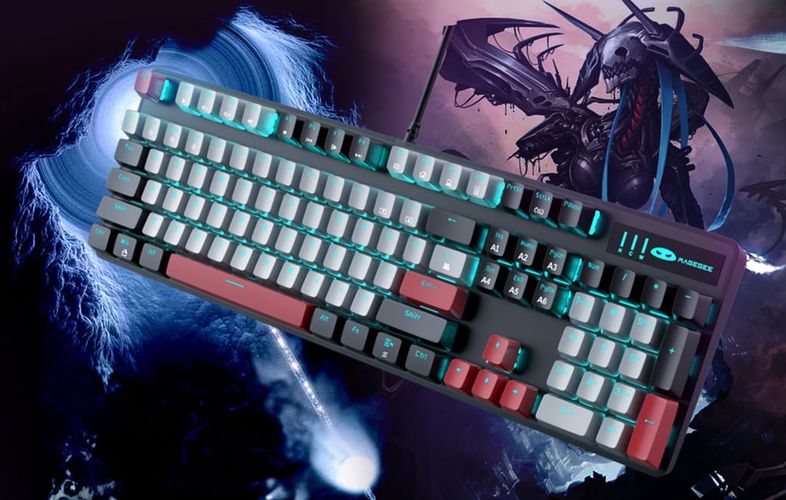 MageGee MK-STORM wired keyboard (black-gray), MageGee MK-STORM Bg Blue