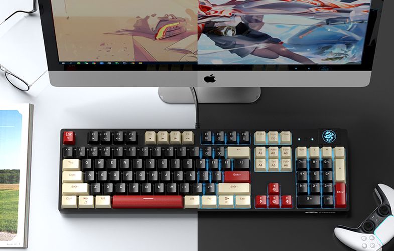 MageGee MK-ARMOR wired keyboard (black), MageGee MK-ARMOR C B Blue