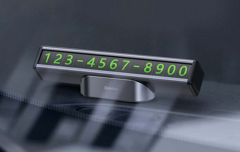 Baseus Square Bar Temporary Parking Number Plate (Black), Baseus CNFT000001