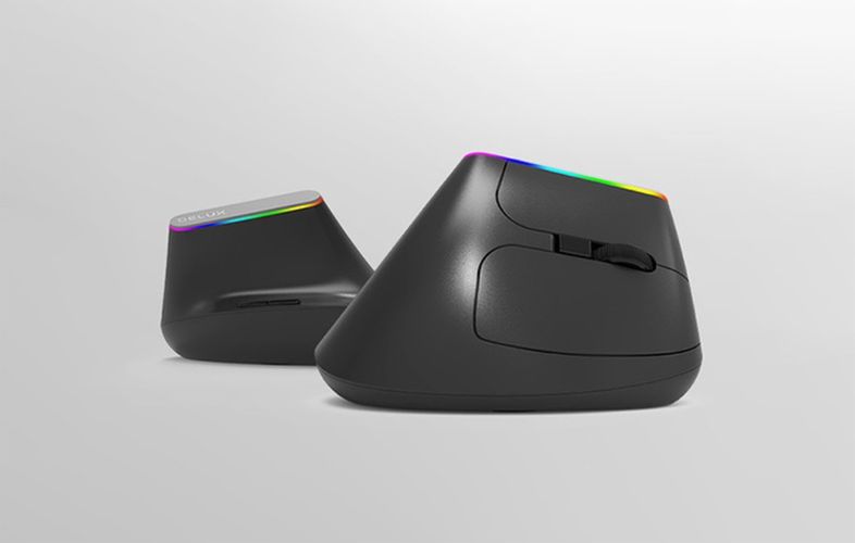 Wireless Vertical Mouse Delux M618DB BT4.0 + 2.4Ghz 4000DPI RGB, Delux M618DB