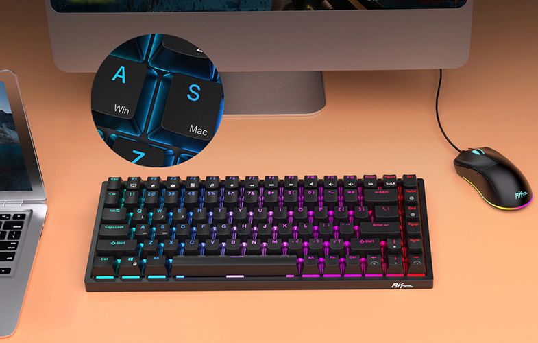 Wireless mechanical keyboard Royal Kludge RK84 RGB, Brown switch (black), Royal Kludge RK84 brown switch