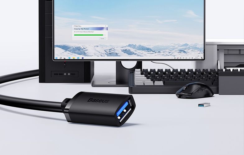 USB 3.0 Extension cable Baseus male to female, AirJoy Series, 2m (black), Baseus B00631103111-03