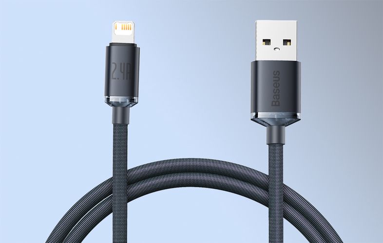 Baseus Crystal Shine cable USB to Lightning, 2.4A, 1.2m (black), Baseus CAJY000001