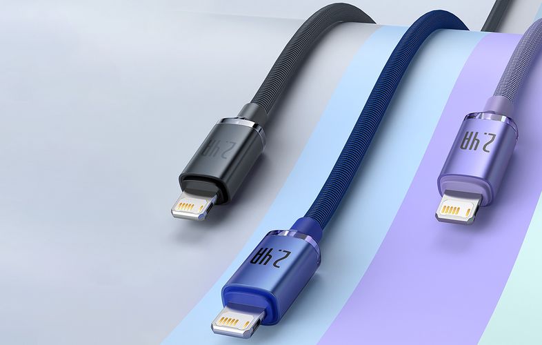 Baseus Crystal Shine cable USB to Lightning, 2.4A, 1.2m (purple), Baseus CAJY000005