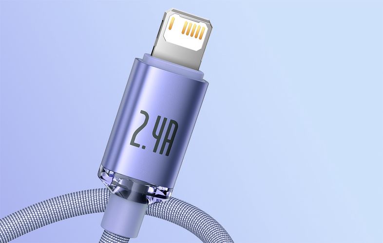 Baseus Crystal Shine cable USB to Lightning, 2.4A, 1.2m (purple), Baseus CAJY000005