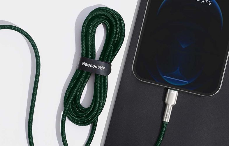 USB cable for Lightning Baseus Cafule, 2.4A, 1m (green), Baseus CALJK-A06