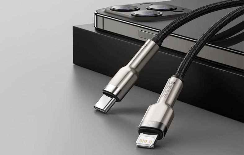 USB-C cable for Lightning Baseus Cafule, PD, 20W, 0,25m (black), Baseus CATLJK-01