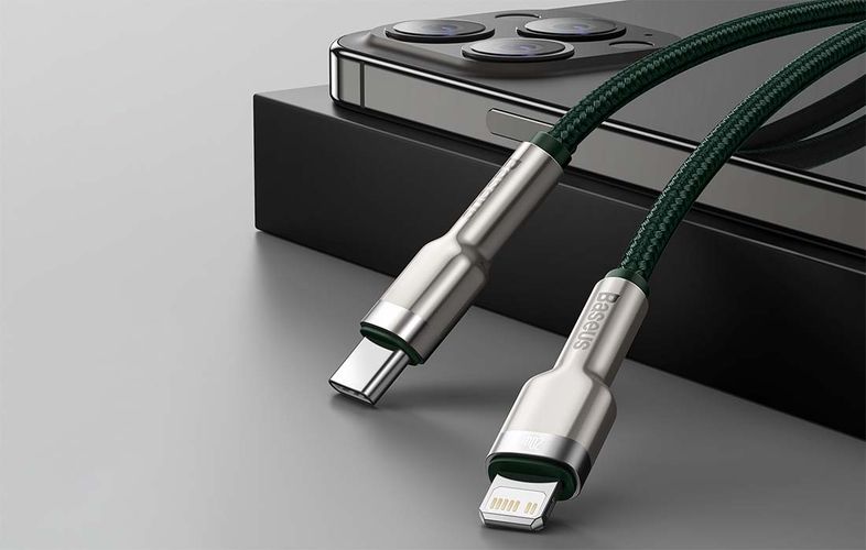 USB-C cable for Lightning Baseus Cafule, PD, 20W, 1m (green), Baseus CATLJK-A06