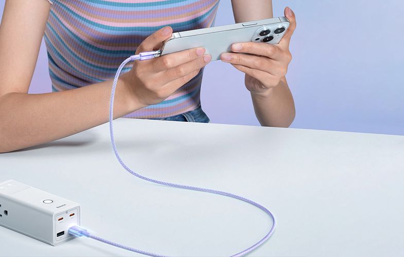 Fast Charging cable Baseus USB-A to Lightning Explorer Series 1m 2.4A (purple), Baseus CATS010005