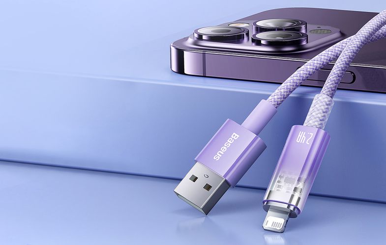 Fast Charging cable Baseus USB-A to Lightning Explorer Series 1m 2.4A (purple), Baseus CATS010005