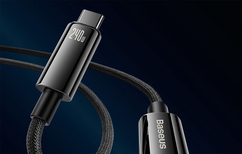 USB-C to USB-C cable Baseus Tungsten Gold 240W 2 m (black), Baseus CAWJ040101