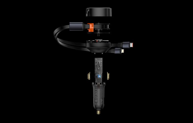 Car Charger Baseus Enjoyment with cable USB-C + Lightning 3A, 30W (Black), Baseus CGTX000001