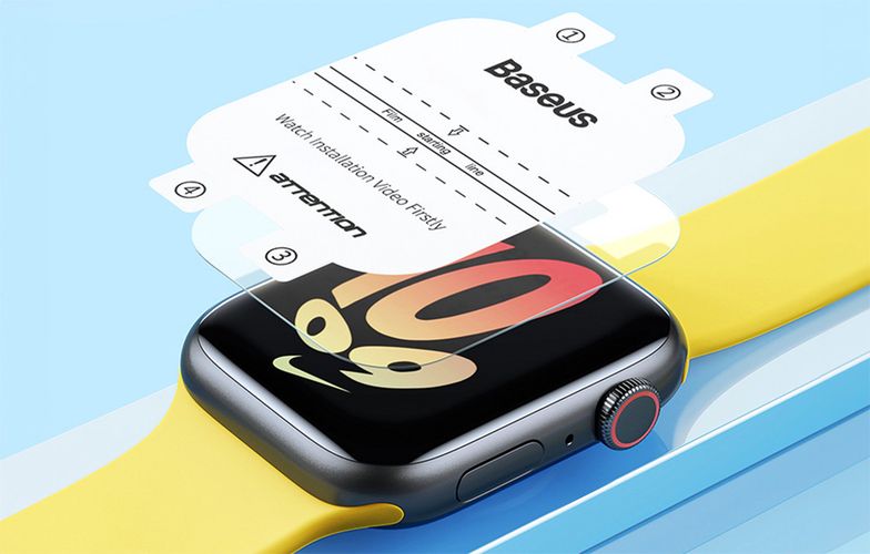 Baseus 40mm Protective Film for AP Watch 4/5/6/SE/SE 2, Clear, Baseus P6001510B201-00