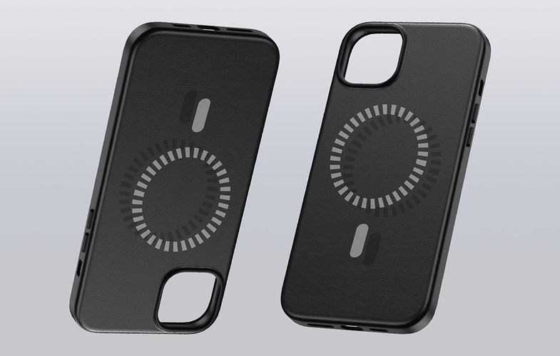 Magnetic Phone Case for iPhone 15 Plus Baseus Fauxther Series (Black), Baseus P60157305113-02