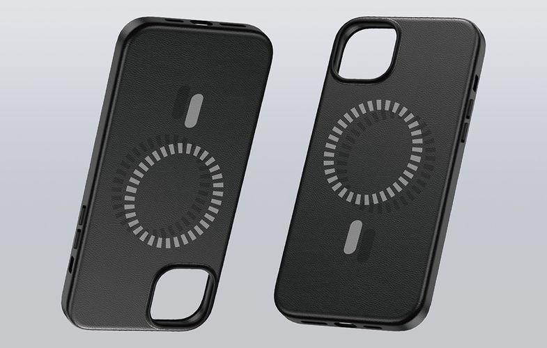 Magnetic Phone Case for iPhone 15 ProMax Baseus Fauxther Series (Black), Baseus P60157305113-03