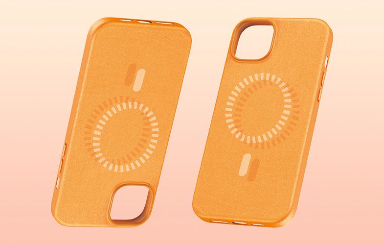 Magnetic Phone Case for iPhone 15 Pro Baseus Fauxther Series (Orange), Baseus P60157305713-01