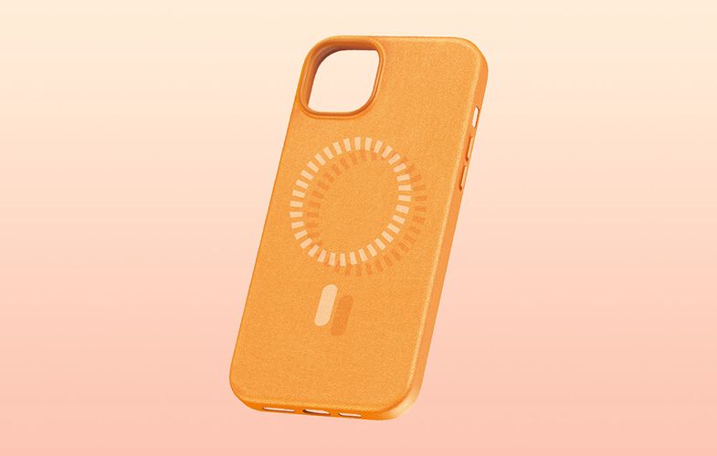 Magnetic Phone Case for iPhone 15 Plus Baseus Fauxther Series (Orange), Baseus P60157305713-02