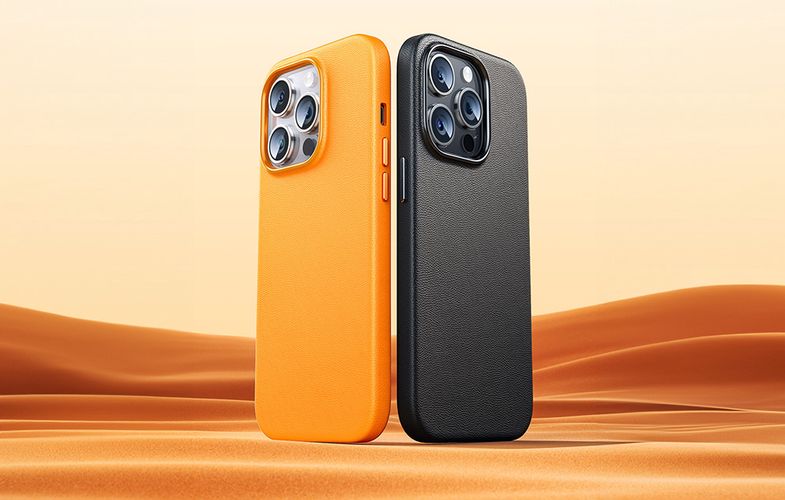 Magnetic Phone Case for iPhone 15 ProMax Baseus Fauxther Series (Orange), Baseus P60157305713-03