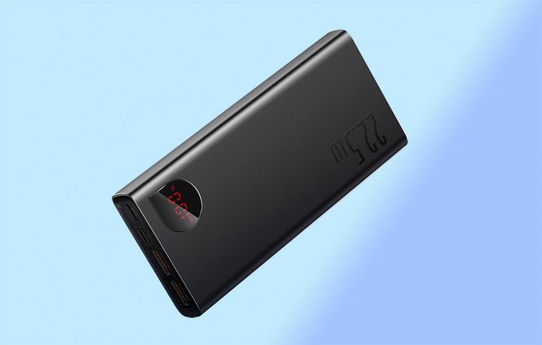 LiPo PowerBank 20000mAh 22.5W PD3.0 QC3.0 2xUSB + USB C Adaman Metal black BASEUS PPAD070101 6932172618308