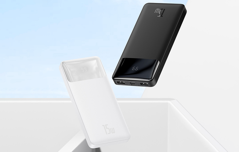 LiPo išorinis akumuliatorius (Powerbank) 10000mAh 15W 5V 3A 2xUSB + USB C Bipow juodas BASEUS PPBD050001 6932172618193