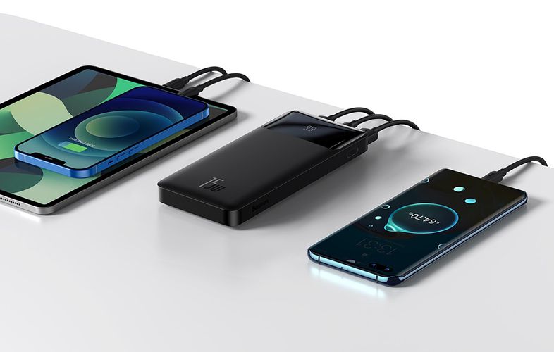 LiPo išorinis akumuliatorius (Powerbank) 10000mAh 15W 5V 3A 2xUSB + USB C Bipow juodas BASEUS PPBD050001 6932172618193