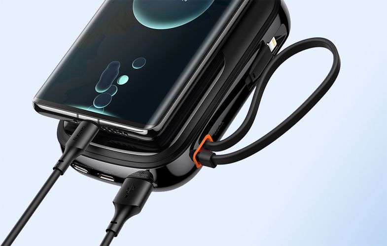 Powerbank Baseus Qpow PRO with Lightning cable, USB-C port and USB 20000mAh, 20W (Black), Baseus PPQD060201