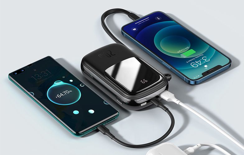 Powerbank Baseus Qpow PRO with Lightning cable, USB-C port and USB 20000mAh, 20W (Black), Baseus PPQD060201