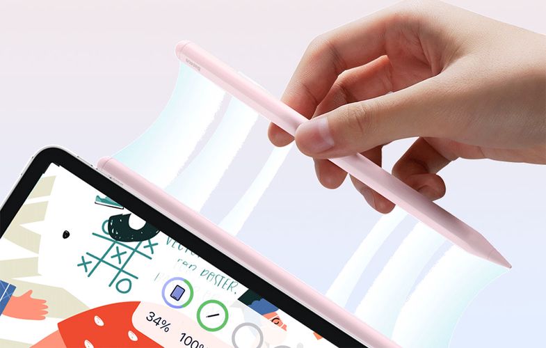 Wireless charging stylus for phone / tablet Baseus Smooth Writing (pink), Baseus SXBC060104